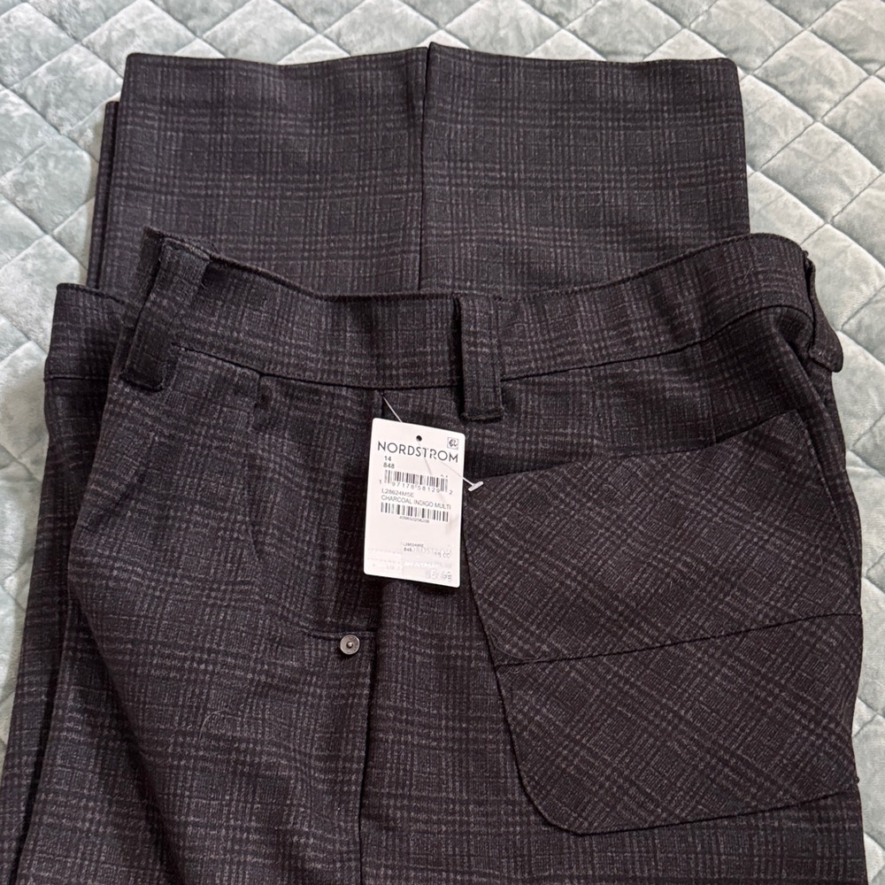 Nordstrom Charcoal Checkered Trousers